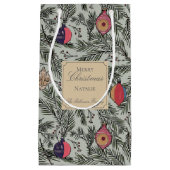 Groen en Goud  Xmas Ornamenten Pine Berries Klein Cadeauzakje (Voorkant)