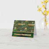 Groen en Goud "Zeven Principes" Kwanzaa Kaart (Gele Bloem)