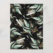 Groen en Goud Zwart Trouwdetails Informatiekaartje (Achterkant)