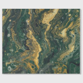 Groen en goudacrylzuur naadloos cadeaupapier (Vlak)