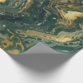 Groen en goudacrylzuur naadloos cadeaupapier (Hoek)