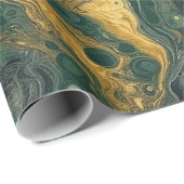 Groen en goudacrylzuur naadloos cadeaupapier (Rol Hoek)