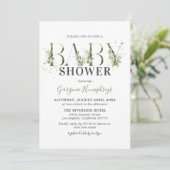 Groen en goudBaby shower Kaart (Staand voorkant)