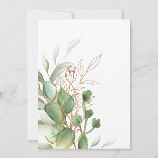 Groen en goudBaby shower Kaart (Achterkant)