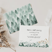 Groen en goudberg Horizontaal sparen de Datum Save The Date