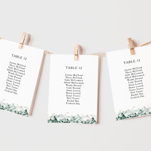 Groen en goudbergen Tafelnummerkaart