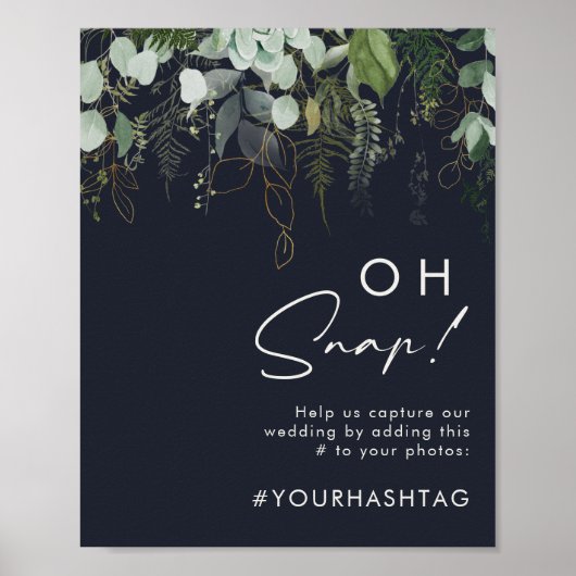 Groen en Goudblad | Donker Marineblauw Oh Snap Has Poster (Voorkant)