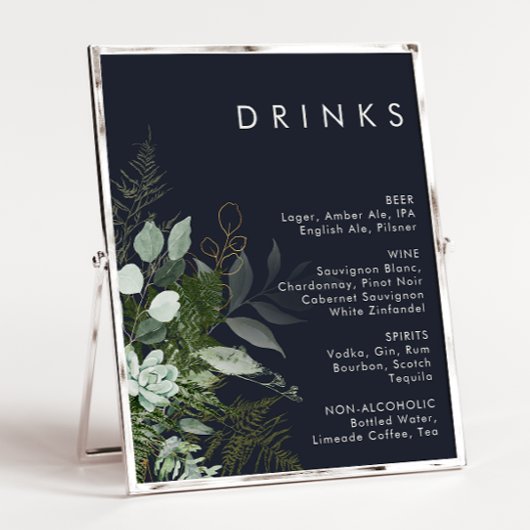 Groen en Goudblad | Navy Trouw Drankmenu Poster
