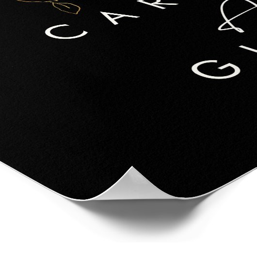 Groen en Goudblad | Zwarte Kaarten en Cadeaus Poster (Hoek)