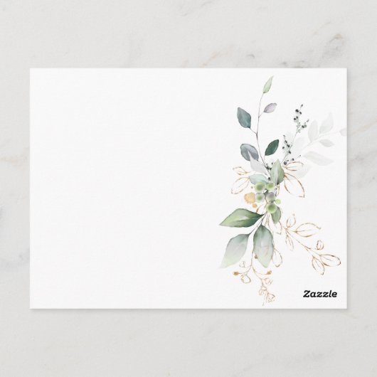 Groen en goudbladeradvies voor bruid-to-be briefkaart (Achterkant)