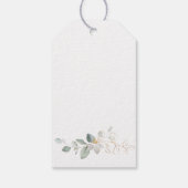 Groen en goudbladergeblazen Baptisme Dank je Label Cadeaulabel (Achterkant)