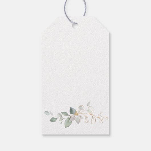 Groen en goudbladergeblazen Baptisme Dank je Label Cadeaulabel (Achterkant)