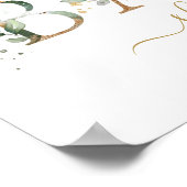 Groen en goudbladergoed Welkomstteken Baby shower Poster (Hoek)