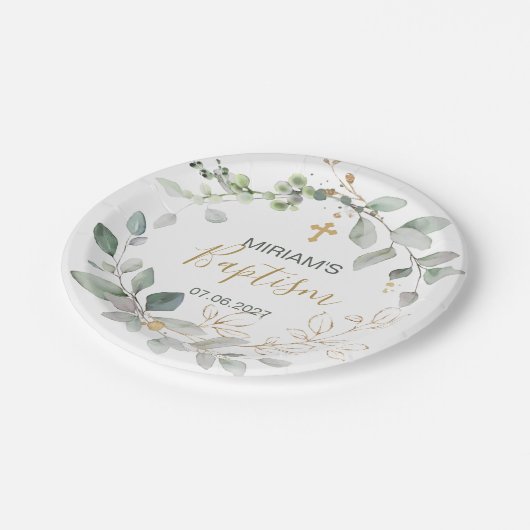 Groen en goudbladerpapier Bord (Gekanteld)