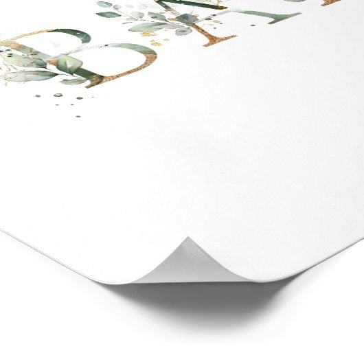 Groen en goudbladertje Welkomstbord Poster (Hoek)