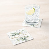 Groen en goudbruiddplein kartonnen onderzetters (Insitu)