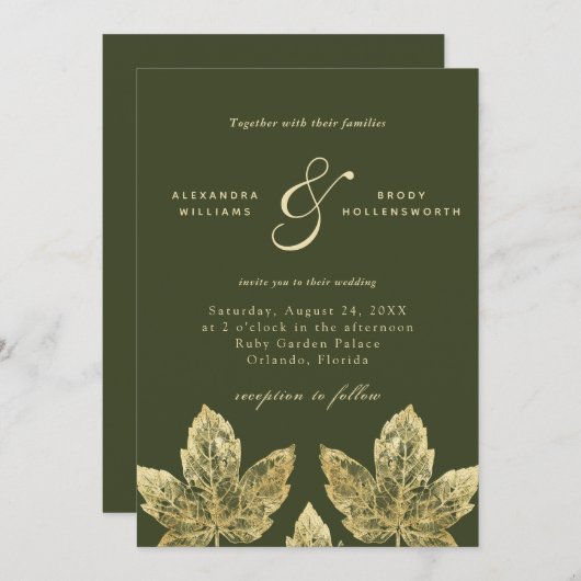 Groen en goudbruin goudolievlek kaart (Voorkant / Achterkant)