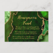 Groen- en gouden Agate Honeymoon Fonds Informatiekaartje (Voorkant)