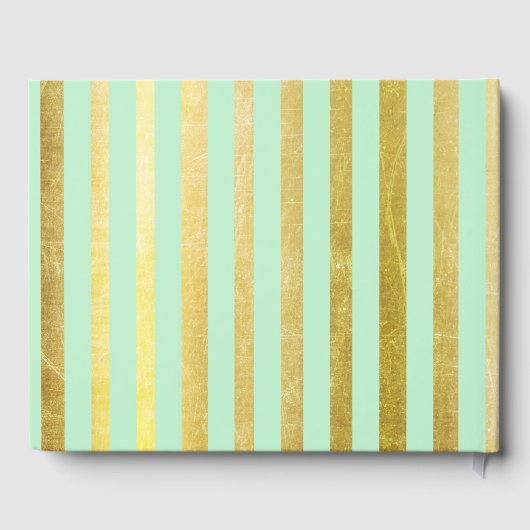 Groen en gouden Baby shower Gastenboek (Achterkant)