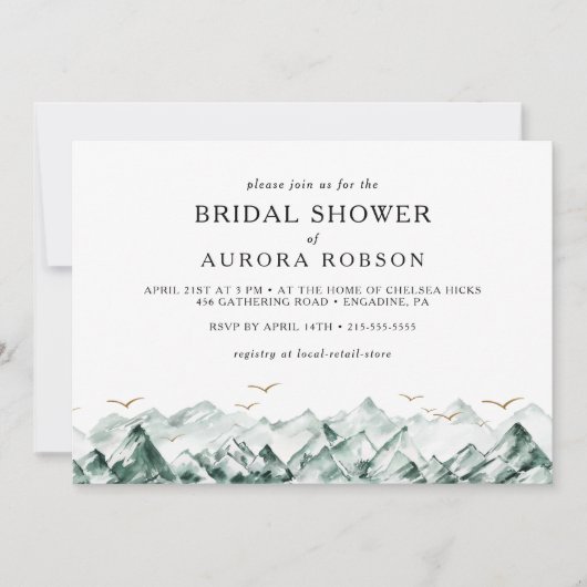 Groen en Gouden Berg Horizontaal Vrijgezellenfeest Kaart (Voorkant)