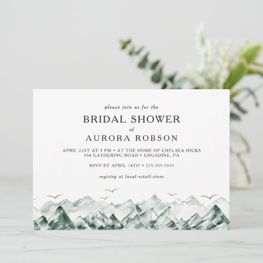 Groen en Gouden Berg Horizontaal Vrijgezellenfeest Kaart (Staand voorkant)