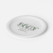 Groen en gouden bladeren Baby shower Papieren Bordje (Gekanteld)