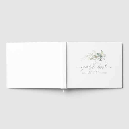 Groen en Gouden Bladeren Bruiloft Gastenboek (Volledig)