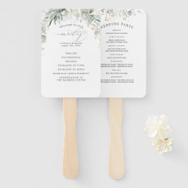 Groen en Gouden Bladeren Trouwprogramma Handwaaier