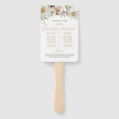 Groen en gouden botanische bruiloft handwaaier (Achterkant)