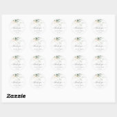 Groen en gouden botanische garden bruiloft ronde sticker (Vel)