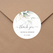 Groen en gouden botanische garden bruiloft ronde sticker