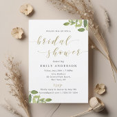 Groen en Gouden Bruids Douche Uitnodiging