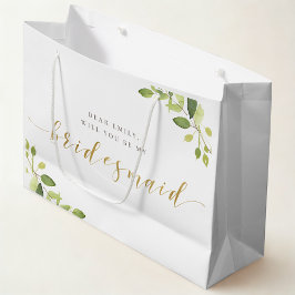 Groen en gouden bruidsmeisje voorstel cadeautas
