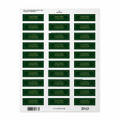 Groen en Gouden Bruiloft Etiket (Full Sheet)