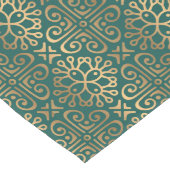 groen - en gouden decopatroon getild lange tafelloper (Hoek)