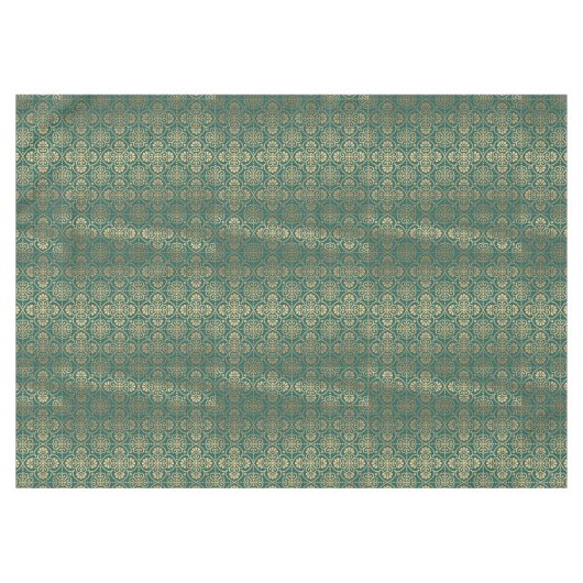 groen - en gouden decopatroon getild tafelkleed (Voorkant (Horizontaal))