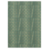 groen - en gouden decopatroon getild tafelkleed (Voorkant)