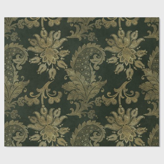  groen en gouden feestdagen cadeaupapier (Vlak)