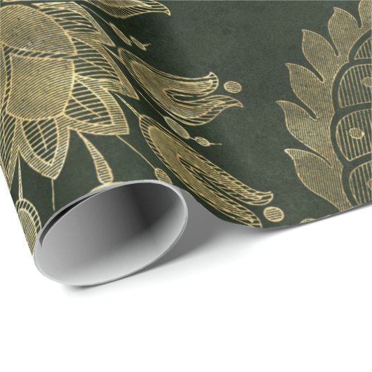  groen en gouden feestdagen cadeaupapier (Rol Hoek)