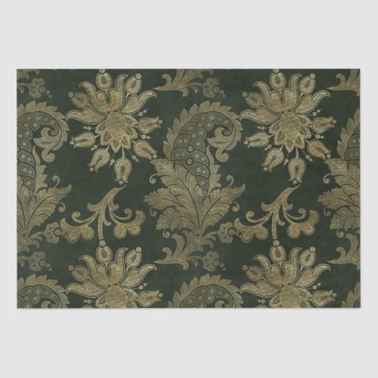  groen en gouden feestdagen tissuepapier (Voorkant)