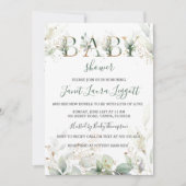 Groen en gouden gebladerte Baby shower Kaart (Voorkant)