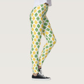 Groen en gouden geel Shamrock Pattern Leggings (Rechts)