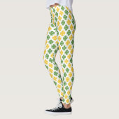 Groen en gouden geel Shamrock Pattern Leggings (Links)