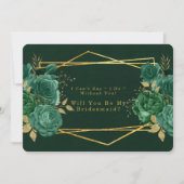 Groen en gouden geometrisch Zul je mijn Bridesmaid Kaart (Voorkant)