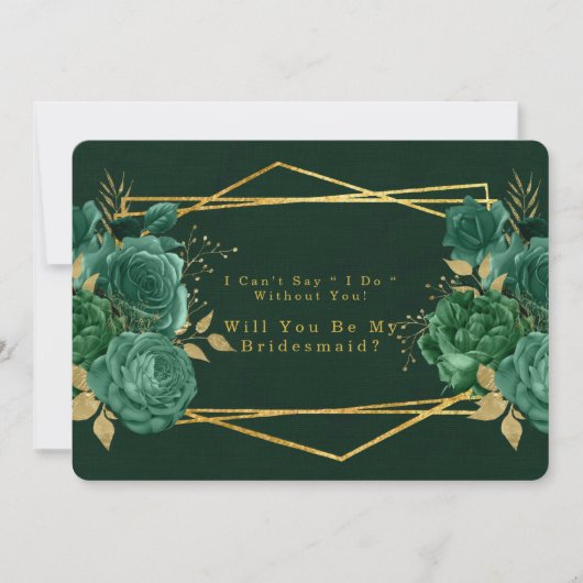 Groen en gouden geometrisch Zul je mijn Bridesmaid Kaart (Voorkant)