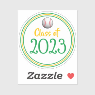 Groen en gouden honkbal Afstuderen Sticker