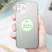 Groen en gouden honkbal Afstuderen Sticker (Telefoon)