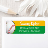 Groen en gouden honkbal etiket (Insitu)