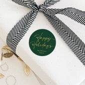 Groen en gouden Kerstmis Ronde Sticker