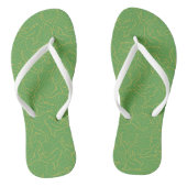 Groen en Gouden Koi Vis Patroon Ontwerp Teenslippers (Voetbed)